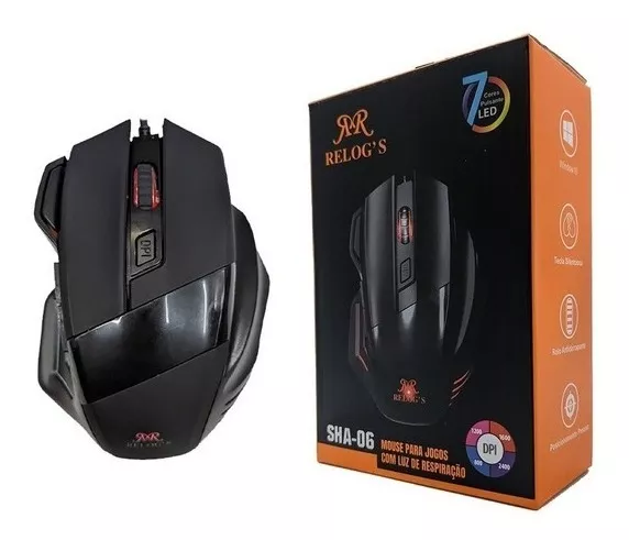 Mouse Gamer Hmaston Led RGB Relog´s SHA-06 USB com Sensor de 2400 Dpi - LETEC | Eletronicos & Imports