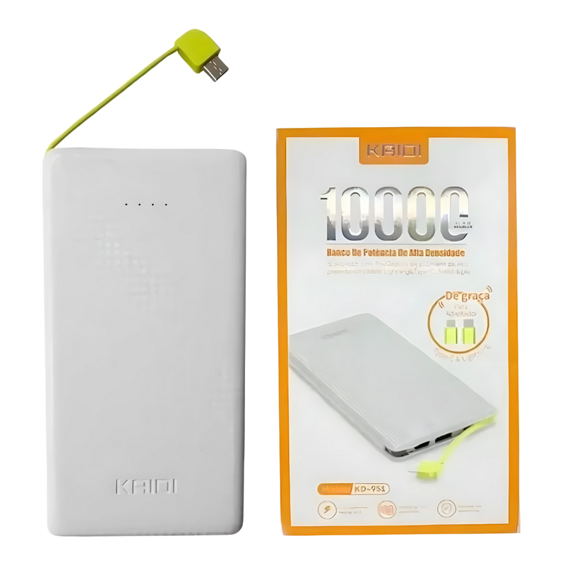 Carregador Power Bank Portátil 10.000 mAh Kaidi KD-951