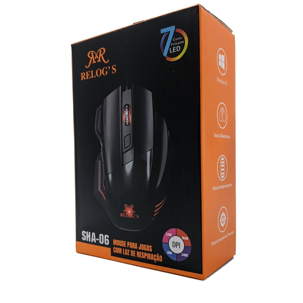 Mouse Gamer Hmaston Led RGB Relog´s SHA-06 USB com Sensor de 2400 Dpi - LETEC | Eletronicos & Imports