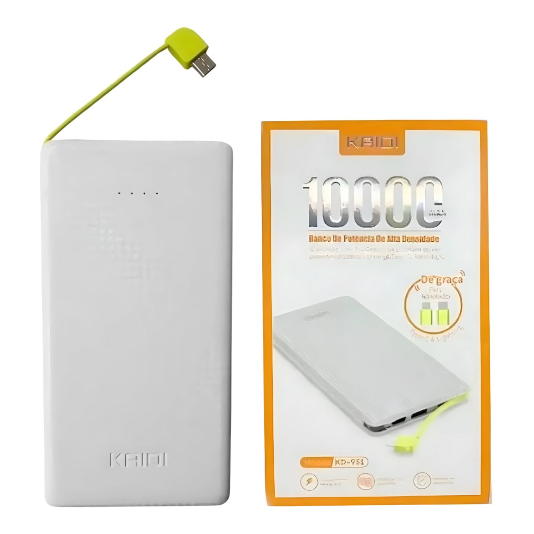 Carregador Power Bank Portátil 10.000 mAh Kaidi KD - 951 - LETEC | Eletronicos & Imports