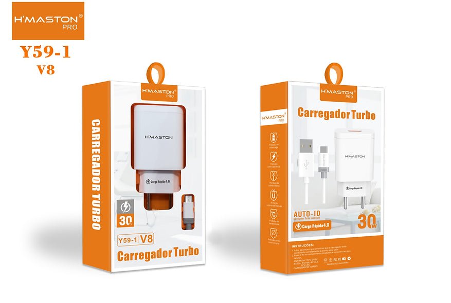 Carregador Turbo 30W Micro USB H' Maston Y59 - 1 - LETEC | Eletronicos & Imports